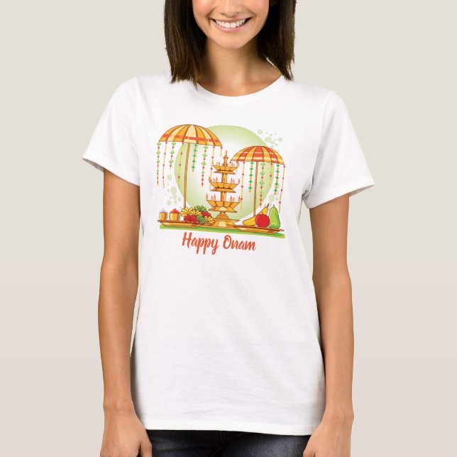 Lycklig Onam Umbrellas T Shirt (Framsida)