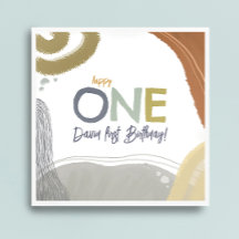 Lycklig One First Birthday-pojken Pappersservett