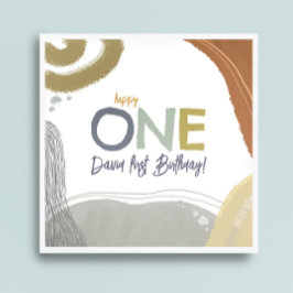 Lycklig One First Birthday-pojken Pappersservett