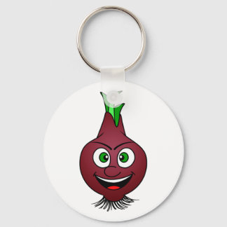 Lycklig Onion Vegan Vegetable Illustration Nyckelring