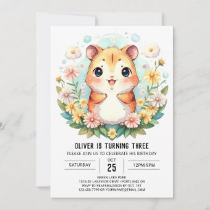 Lycklig Online Hamster Birthday Inbjudningar