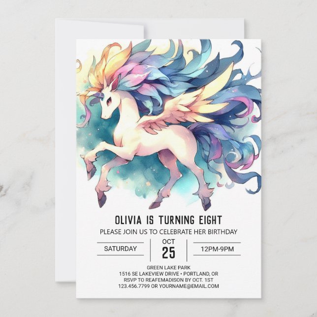 Lycklig Online Horse Birthday Inbjudningar (Framsida)