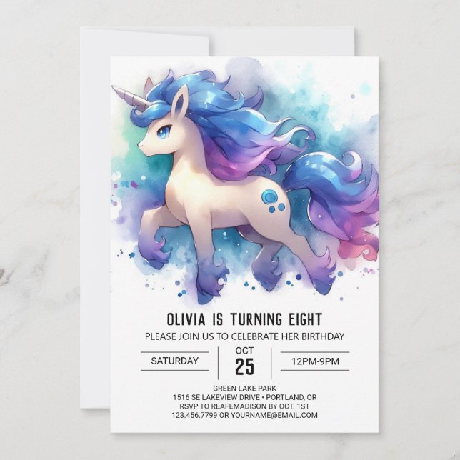 Lycklig Online Horse Birthday Inbjudningar (Framsida)