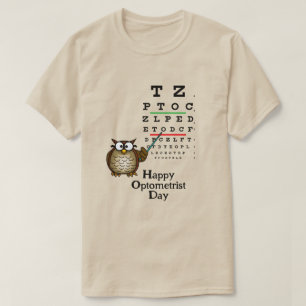 Lycklig Optometrikerdagen Uggla och Öga Diagram T- T Shirt