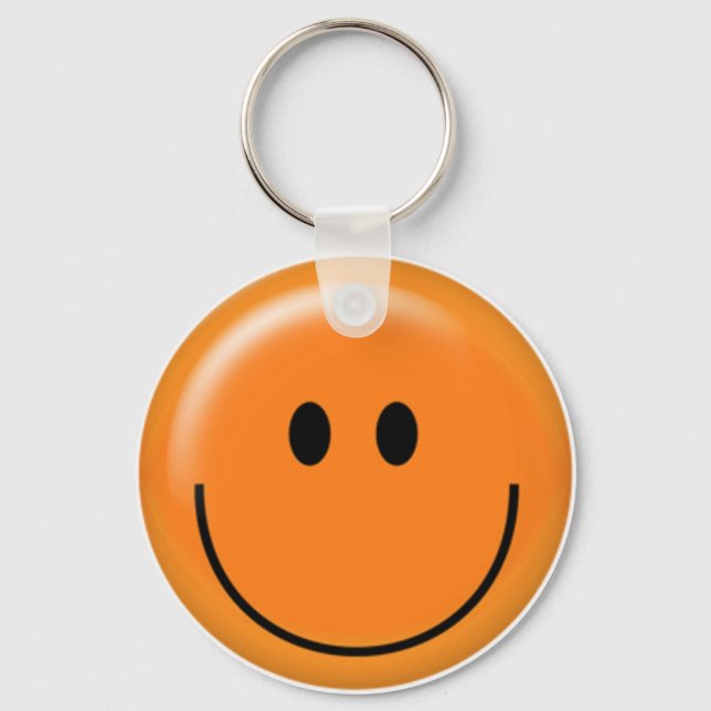 Lycklig orange ansikte nyckelring (Framsida)