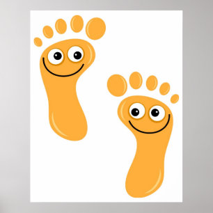 Lycklig orange fot poster