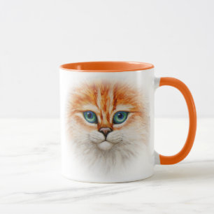 Lycklig Orange Kattunge Ansikte Mugg