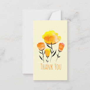 Lycklig orange och gula blommor anteckningskort
