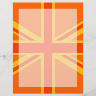 Lycklig Orange Union Jack British Flagga Swag