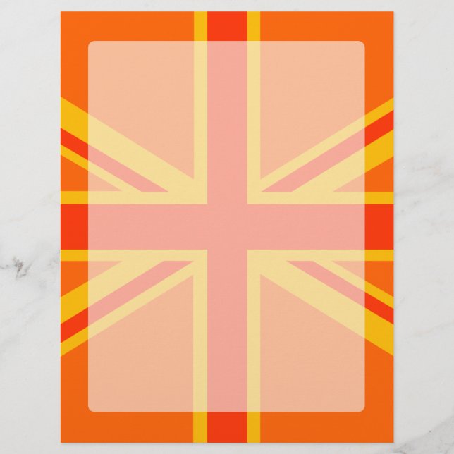 Lycklig Orange Union Jack British Flagga Swag (Framsida)