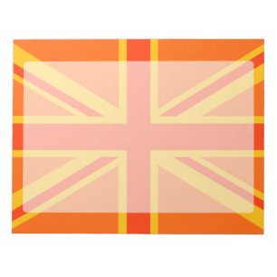 Lycklig Orange Union Jack British Flagga Swag Anteckningsblock