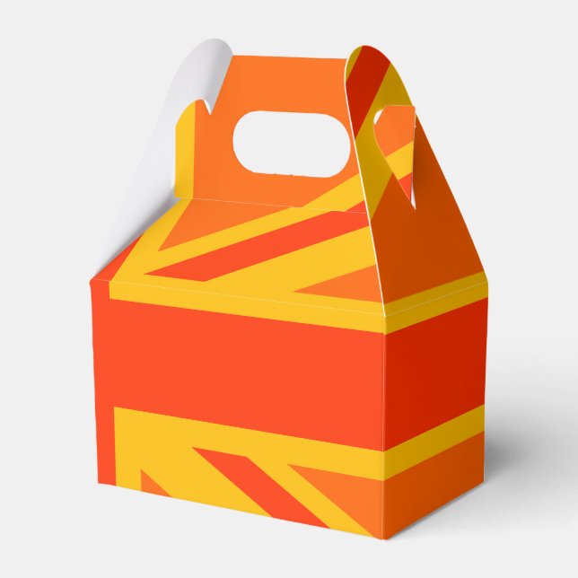 Lycklig Orange Union Jack British Flagga Swag Presentaskar (Framsidan Sidan)