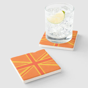 Lycklig Orange Union Jack British Flagga Swag Stenunderlägg