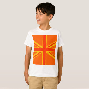 Lycklig Orange Union Jack British Flagga Swag T-shirt