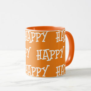Lycklig Orange White Mugg