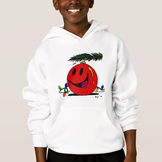 Lycklig Ornament Kids Hooded Sweatshirt T-shirt (Framsida)