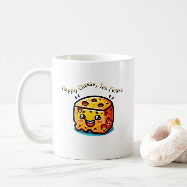 Lycklig Ost, ja, tack Kaffemugg (Med munk)
