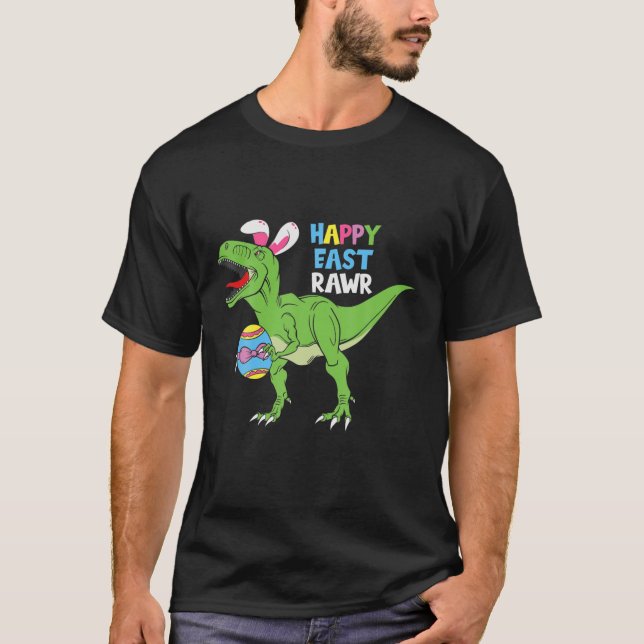 Lycklig Öster-Rawr Cute Bunny Costume Öron Lycklig T Shirt (Framsida)