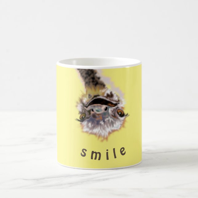 Lycklig Ostrich Funny MUL Smiles - Anpassningsbar  Kaffemugg (Center)