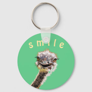 Lycklig Ostrich Nyckelring