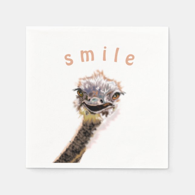Lycklig Ostrich Pappersservett (Framsidan)