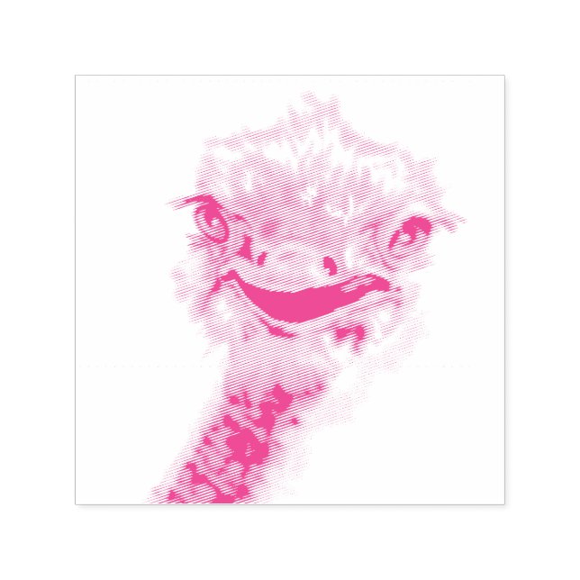 Lycklig Ostrich - Smile - Funny Självfärgande Stämpel (Design)