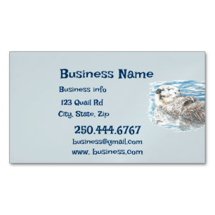 Lycklig Otter Animal Business Logotyp Affärskort Magnetiska Visitkort