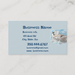 Lycklig Otter Animal Business Logotyp Visitkort