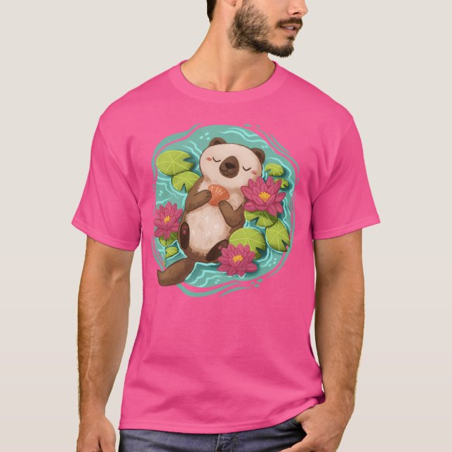 Lycklig Otter T Shirt (Framsida)