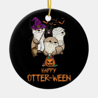 Lycklig Otter Ween Witch Lazy Halloween Costume An Julgransprydnad Keramik