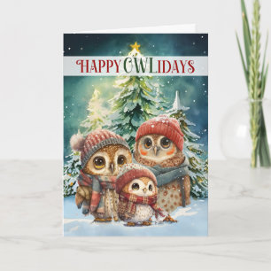 Lycklig OWLidays Woodland Creatures Helgkort