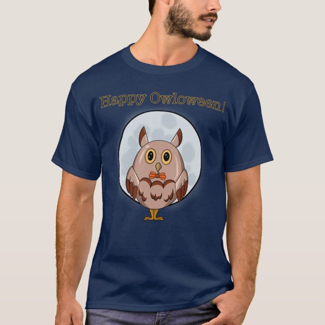 Lycklig Owloween! T Shirt (Framsida)