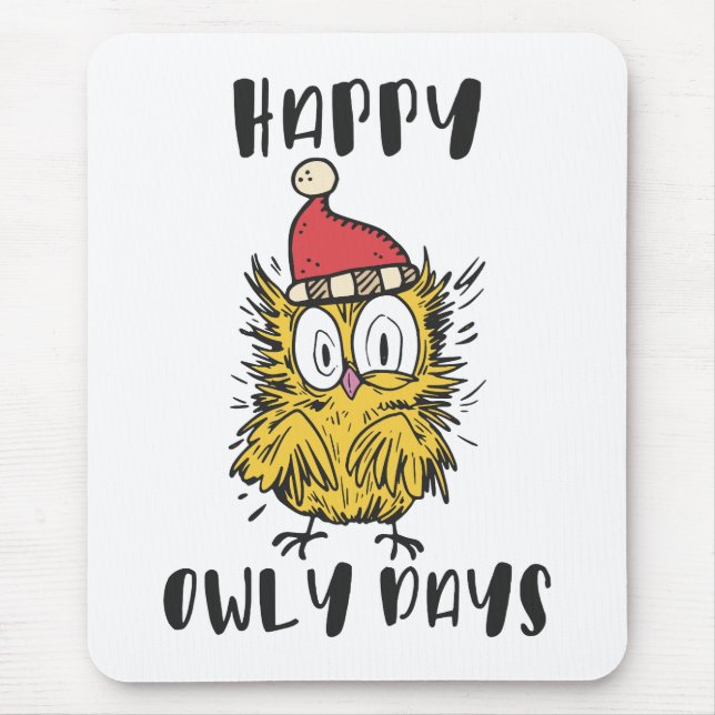 Lycklig Owly Days Funny Santa Uggla Musmatta (Framsidan)