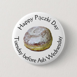 Lycklig Pączki Day Food Helgdag Knapp