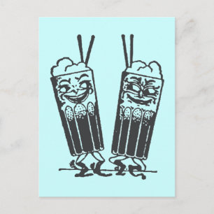 Lycklig Pair of Sodas Vykort