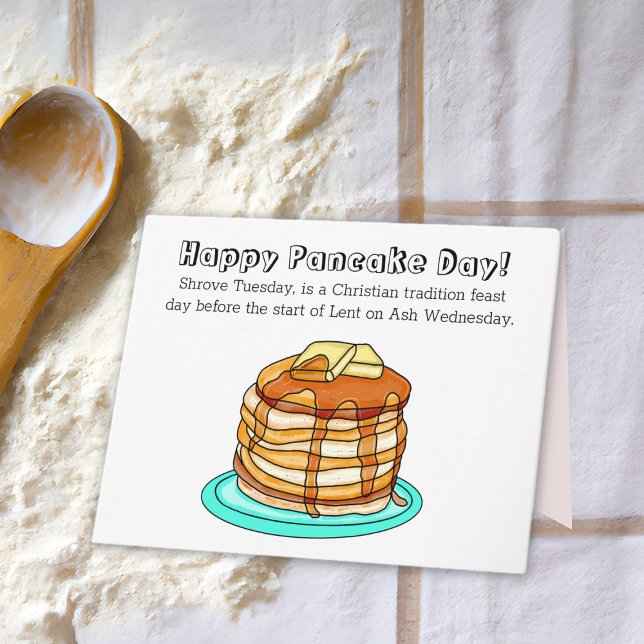 Lycklig Pancake Day eller Shrove tisdag Kort (Skapare uppladdad)