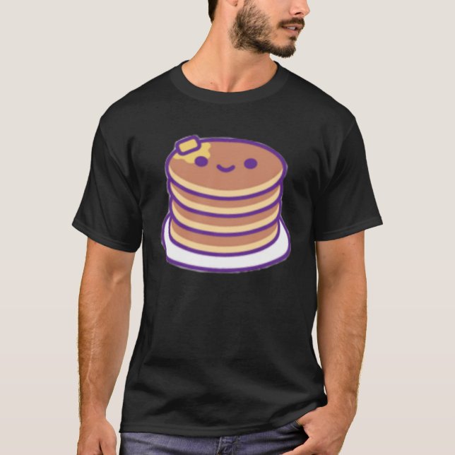 Lycklig Pancakes T Shirt (Framsida)