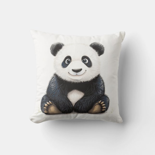 Lycklig Panda Cushion Kudde (Framsida)