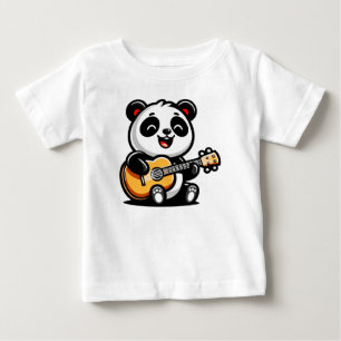 Lycklig Panda Guitarist - Cute Acoustic Music Desi T Shirt
