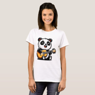Lycklig Panda Guitarist - Cute Acoustic Music Desi T Shirt