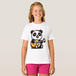 Lycklig Panda Guitarist - Cute Acoustic Music Desi T Shirt