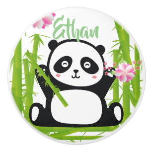 Lycklig Panda med Bamboo & Cherry Blommar Knopp