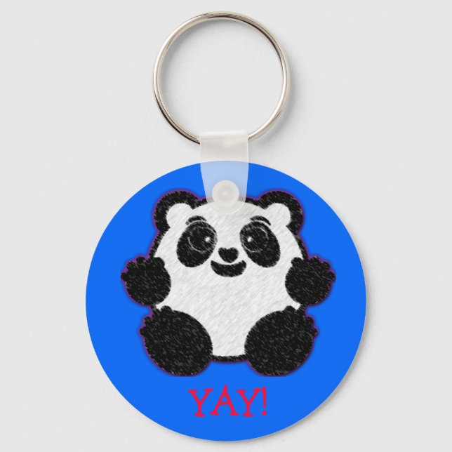 Lycklig Panda Nyckelring (Framsida)