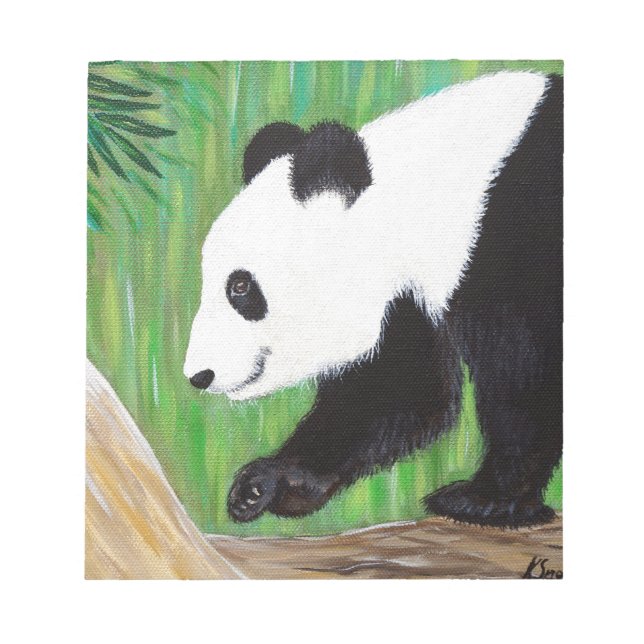 Lycklig Panda Painting Anteckningsblock (Framsida)