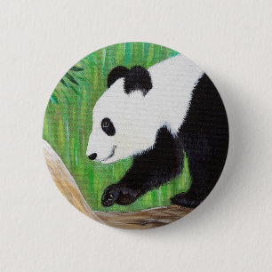 Lycklig Panda Painting Knapp