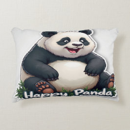 Lycklig Panda Pillow Prydnadskudde