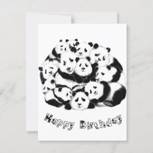 Lycklig Pandas Funny födelsedagskort Vykort