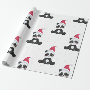 Lycklig Pandas jul Mönster Presentpapper