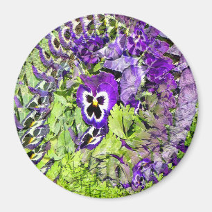 Lycklig Pansies... Magnet
