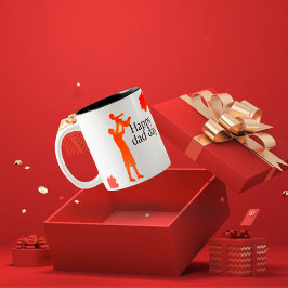 Lycklig Pappa-dagen Mugg - Far och barn - Silhouet